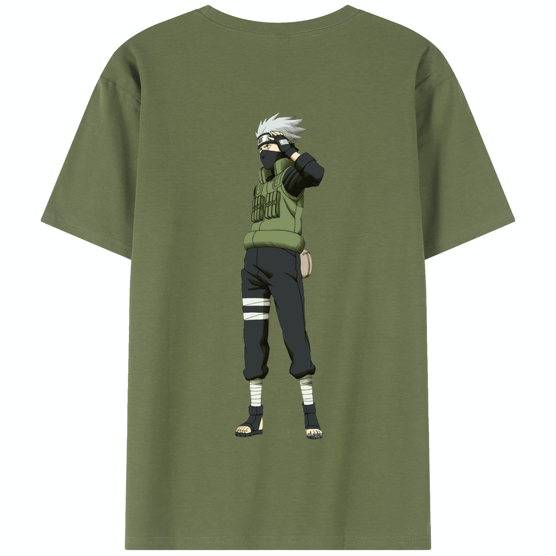 （画像用） NARUTO -ナルト- はたけ カカシ Hatake Kakashi 綿100％半袖Tシャツ（背面プリント）